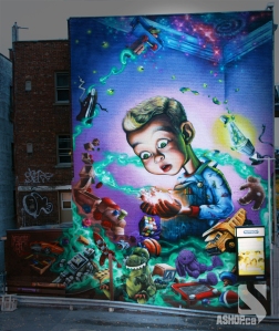 Mural in Montreal by A'Shop